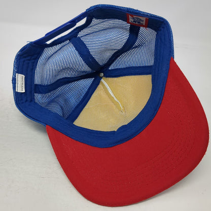 Pabst Blue Ribbon Trucker Hat White Blue Red One Size Mesh Snapback Beer Logo