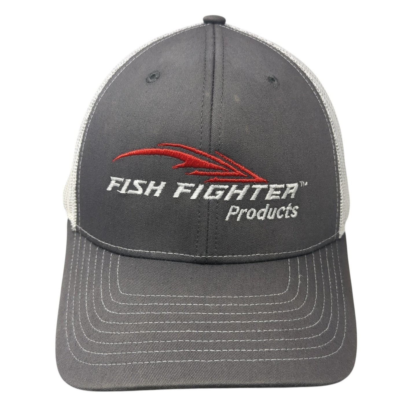 Fish Fighter Products Trucker Hat Gray One Size Adjustable mesh back Richardson