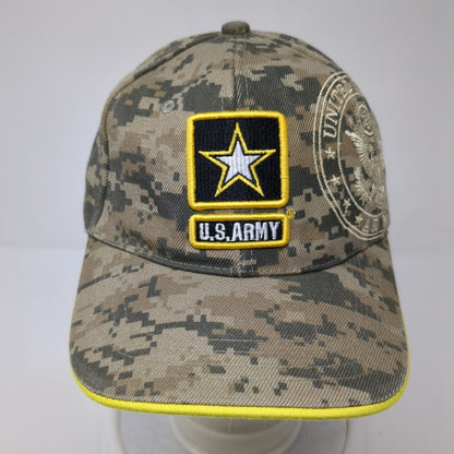 US Army Strapback Hat Camouflage One Size Adjustable Embroidered Patriotic