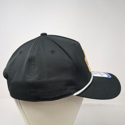 Richardson 5 Panel Black Hat One Size Boot Check Sports Ranch Rope Snapback