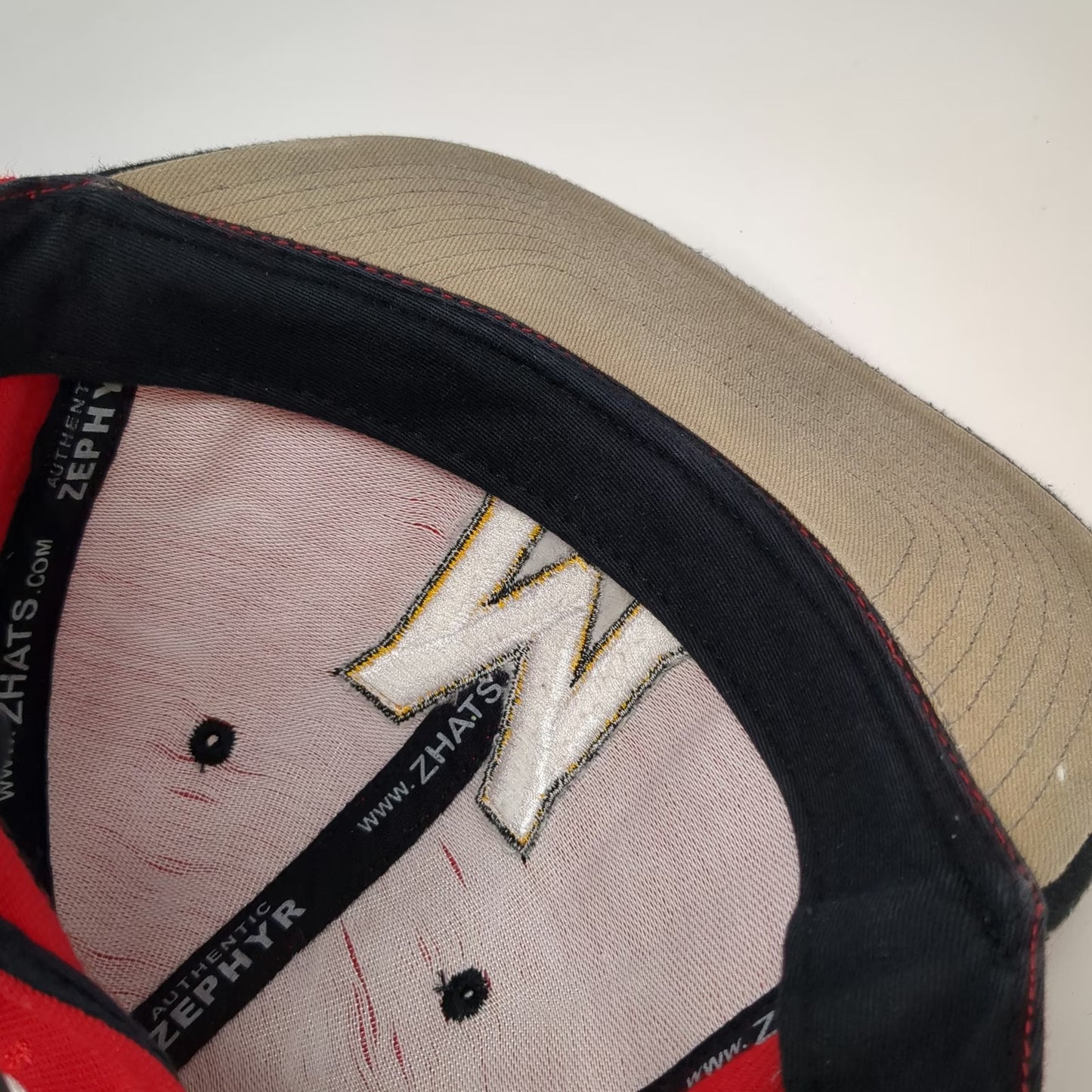 Zephyr Snapback Red Black White One Size Maryland Terps M Hat Flat Brim Acrylic