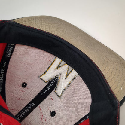Zephyr Snapback Red Black White One Size Maryland Terps M Hat Flat Brim Acrylic