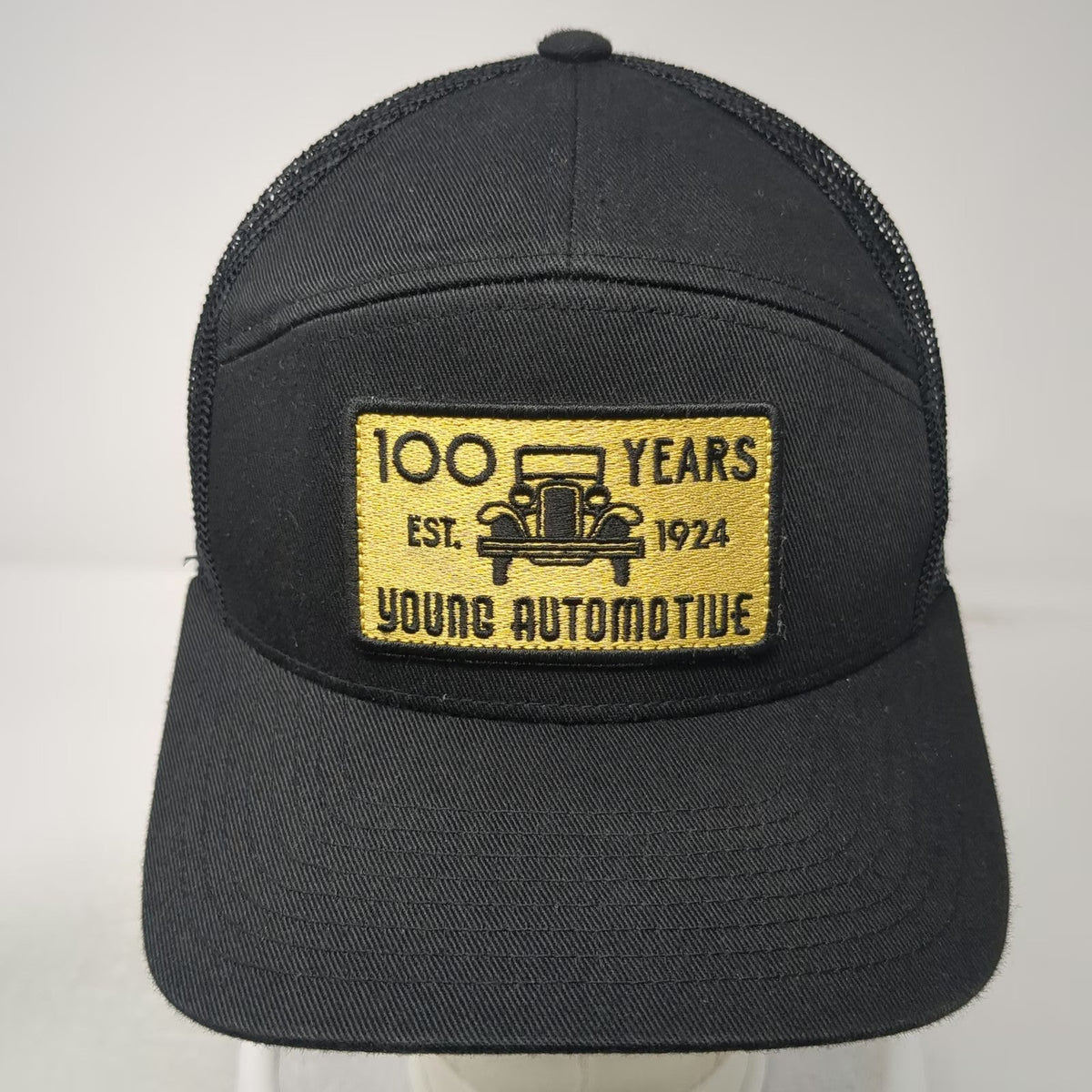 Young Powersports Trucker Hat Black One Size Mesh Back Snapback 100 Years Patch
