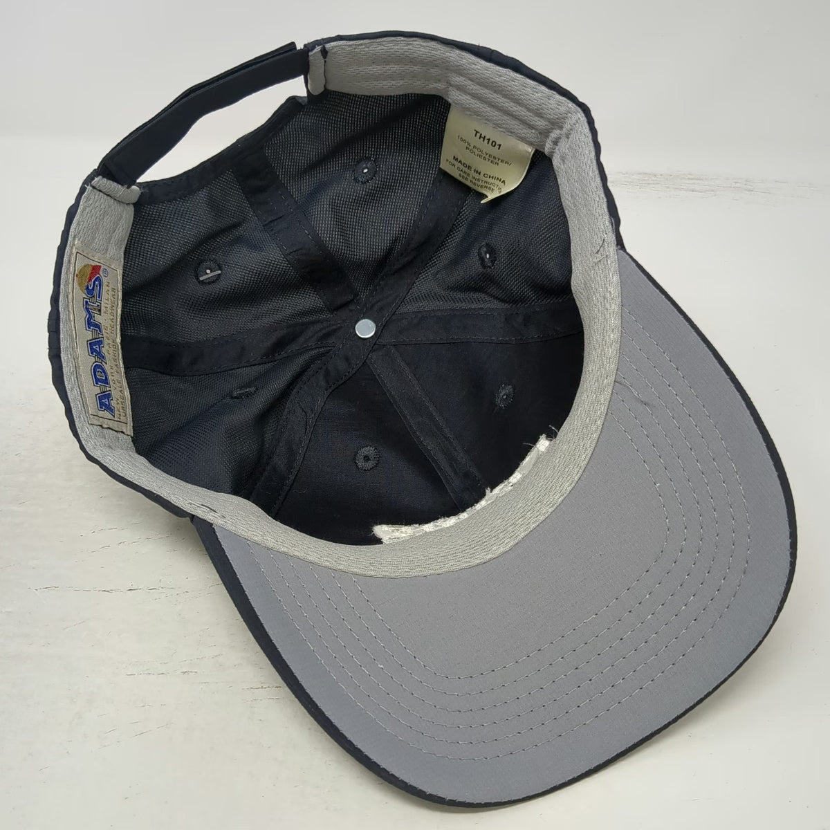 Adams Baseball Cap Gray One Size Prime Controls Logo Performance Polyester Hat