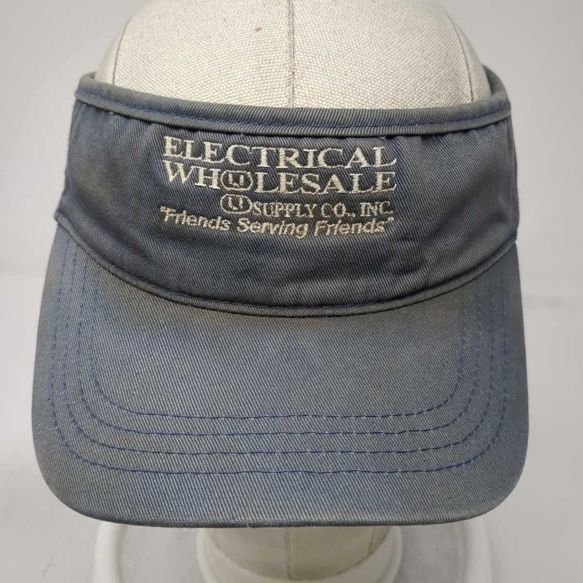 ADG Visor Blue One Size Strapback Cotton Electrical Wholesale Supply Hat Logo