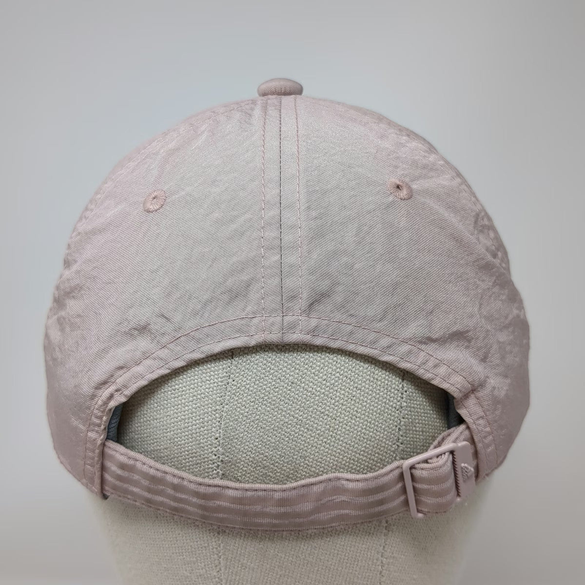 Adidas Baseball Cap Pink One Size Nylon Gold Logo Adjustable Slideback Strap Hat