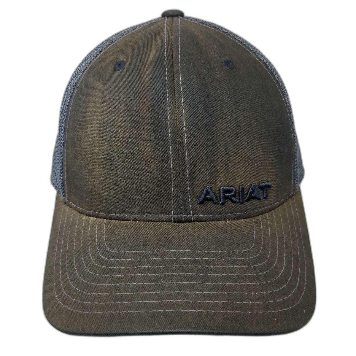 Ariat Trucker Hat Black One Size Mesh Back Snapback Flexfit 110 Curved Brim