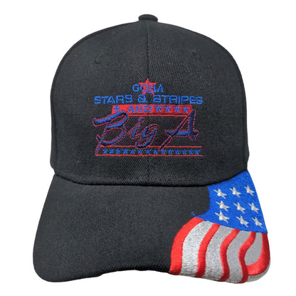 GQHA Stars And Stripes And Big A Strapback Hat Black OSFM Embroidered