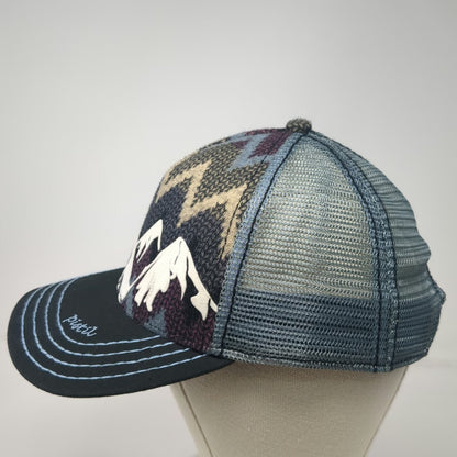 Pistil Trucker Hat Blue One Size Mountain Graphic Knit Mesh Snapback Outdoor