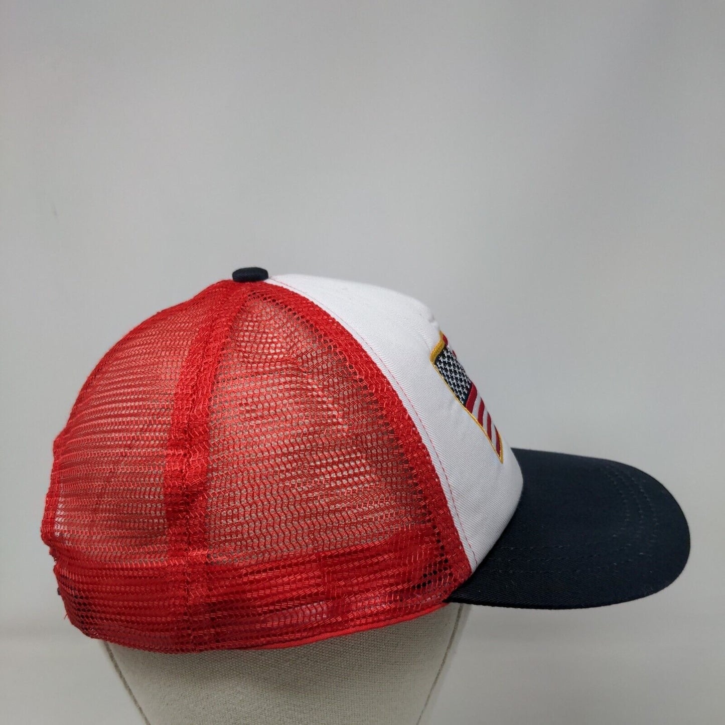 American Flag Snapback Mesh Back Trucker Hat Multi OSFM Colorblock
