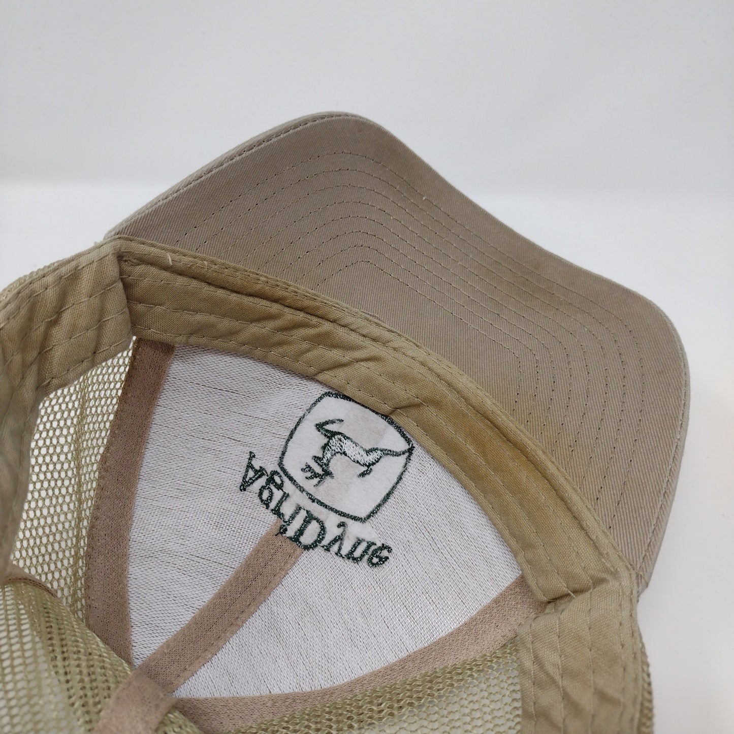 AgriDyne John Deere Snapback Mesh Back Trucker Hat Tan Embroidered Logo