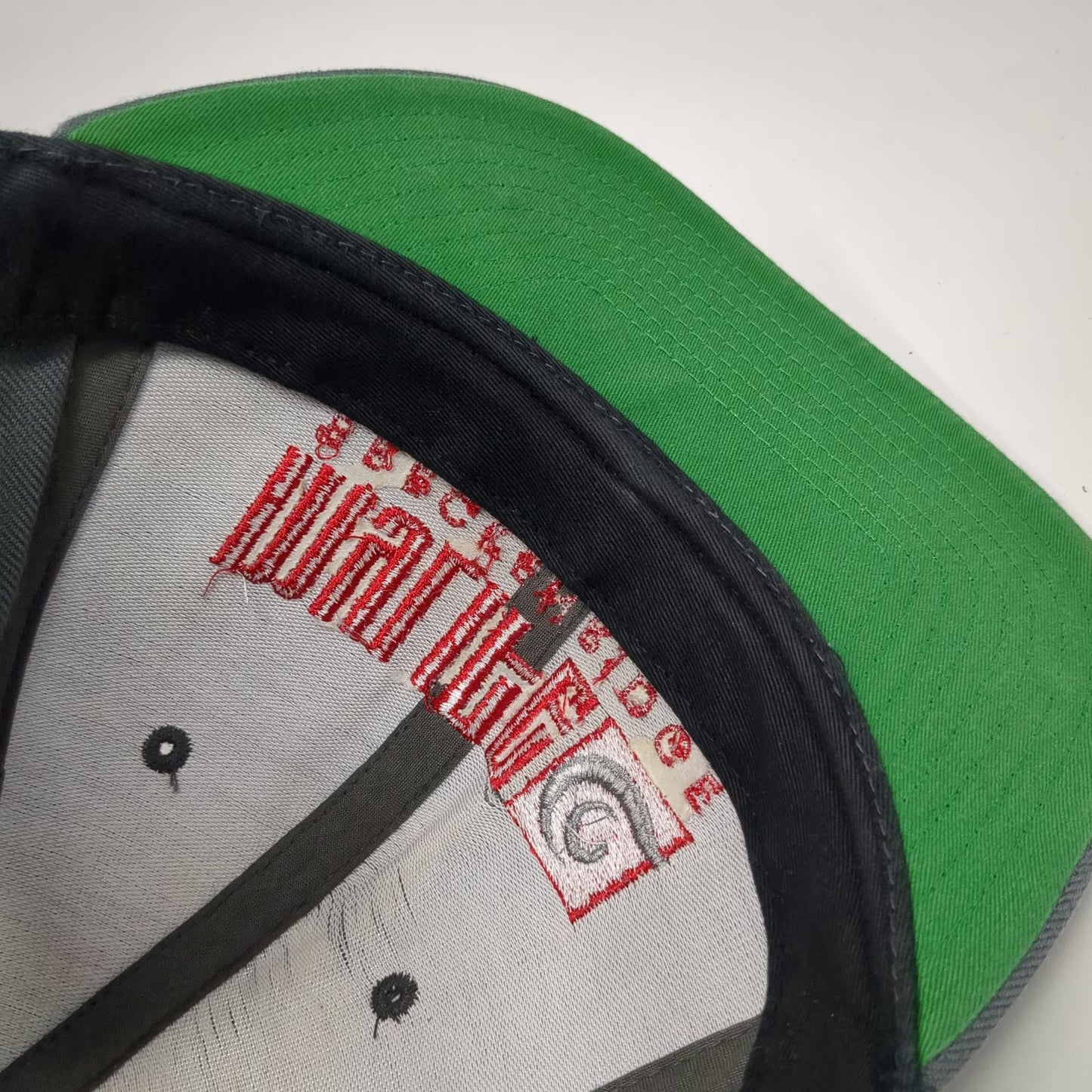 Yupoong Snapback Hat Gray One Size Breckenridge MyLife Logo Green Underbrim Wool