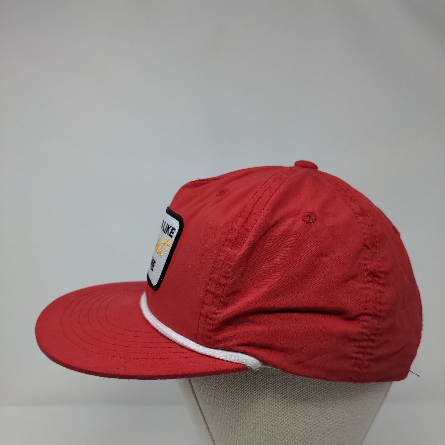 Sounds Like Bulls***t To Me Snapback Rope Hat Red OSFA Adjustable