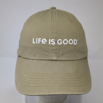 Life Is Good Slideback Baseball Cap Brown OS Adjustable Embroidered 6 Panel
