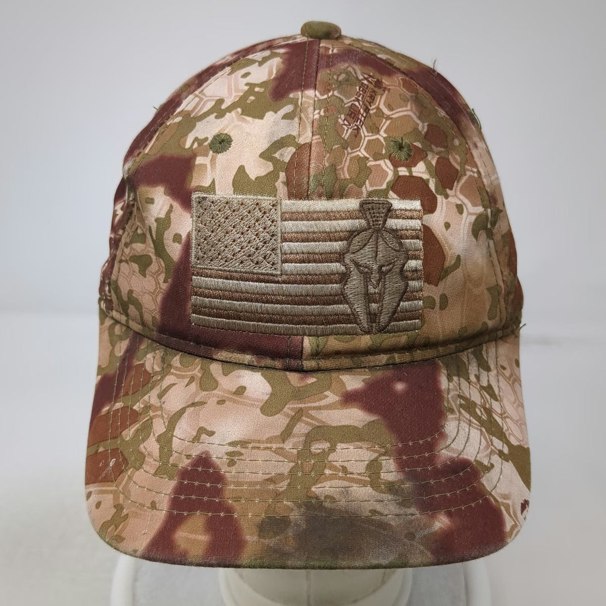 Kryptek Baseball Cap One Size Brown Green Beige Camo Spartan American Flag Hat