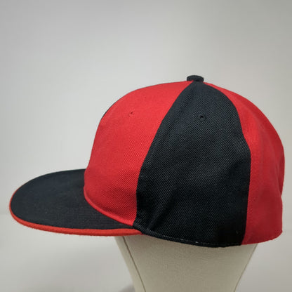 Georgetown Collection Baseball Cap Black Red 7 5/8 Fitted Paneled Flat Brim Hat