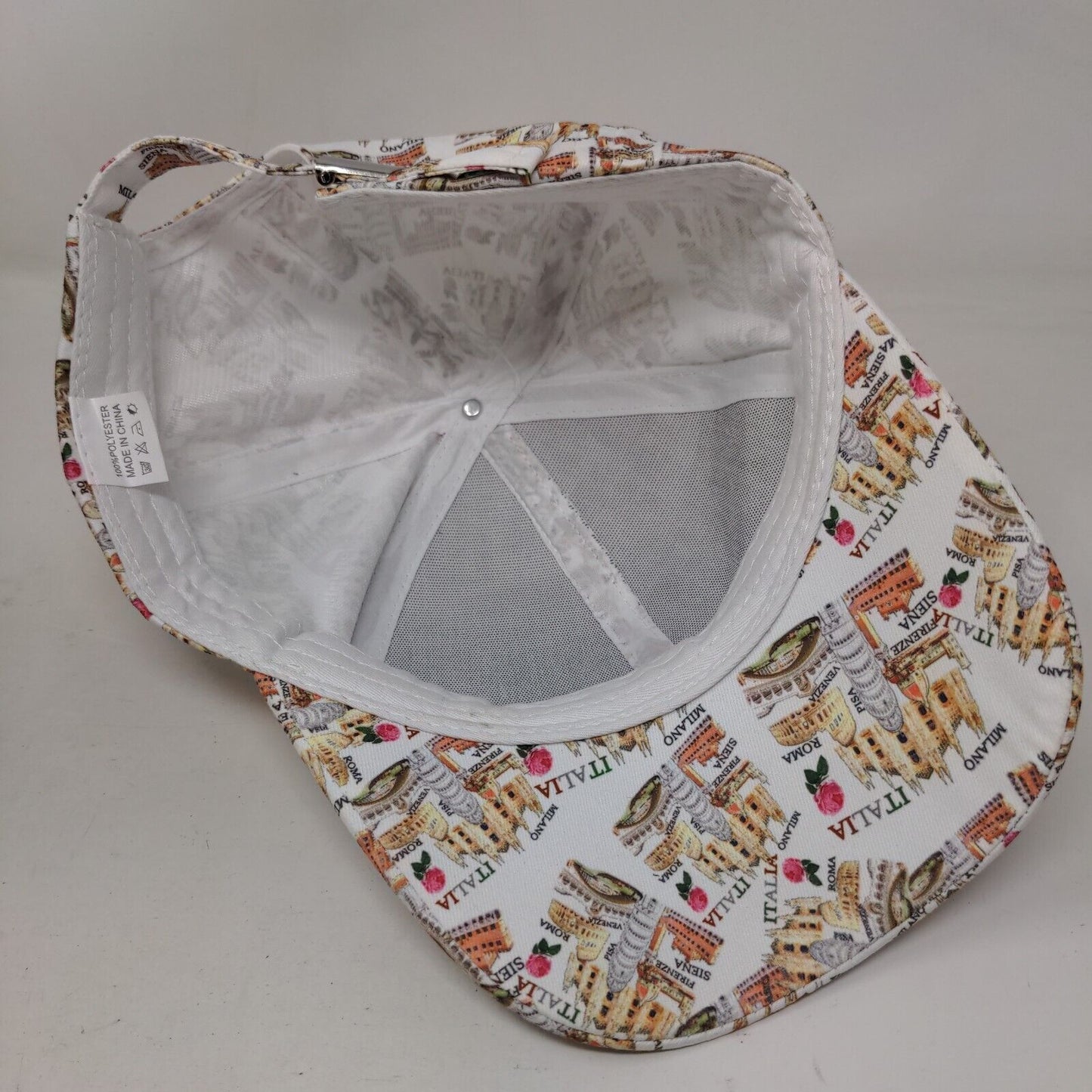 Milano Italia Roma Slideback Hat Multicolor One Size Adjustable Graphic Print