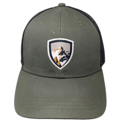 KÜHL Trucker Hat Green One Size Mesh Back Mountain Patch Snapback Curved Bill