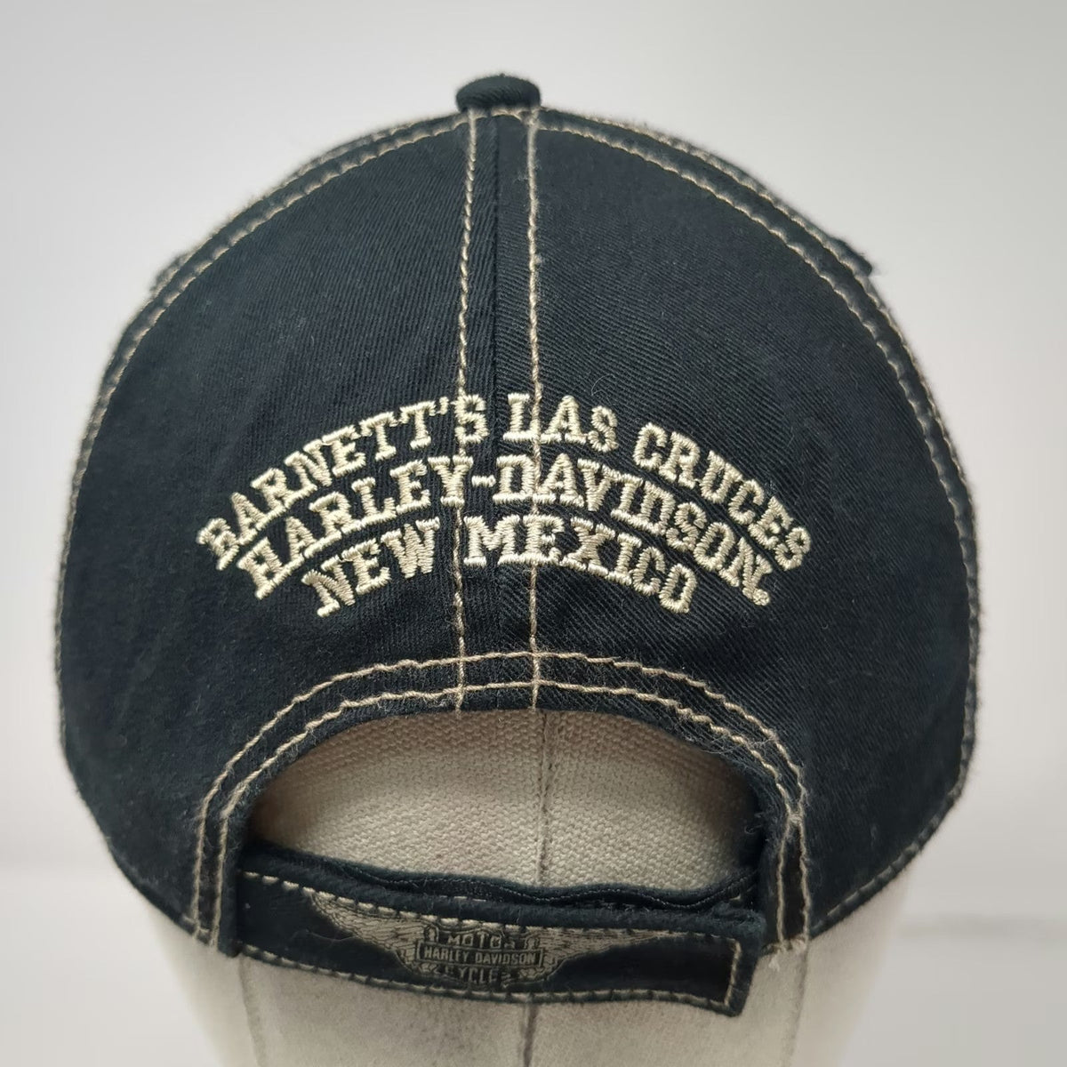 Harley-Davidson Baseball Cap Black One Size Las Cruces NM Distressed Cotton Hat