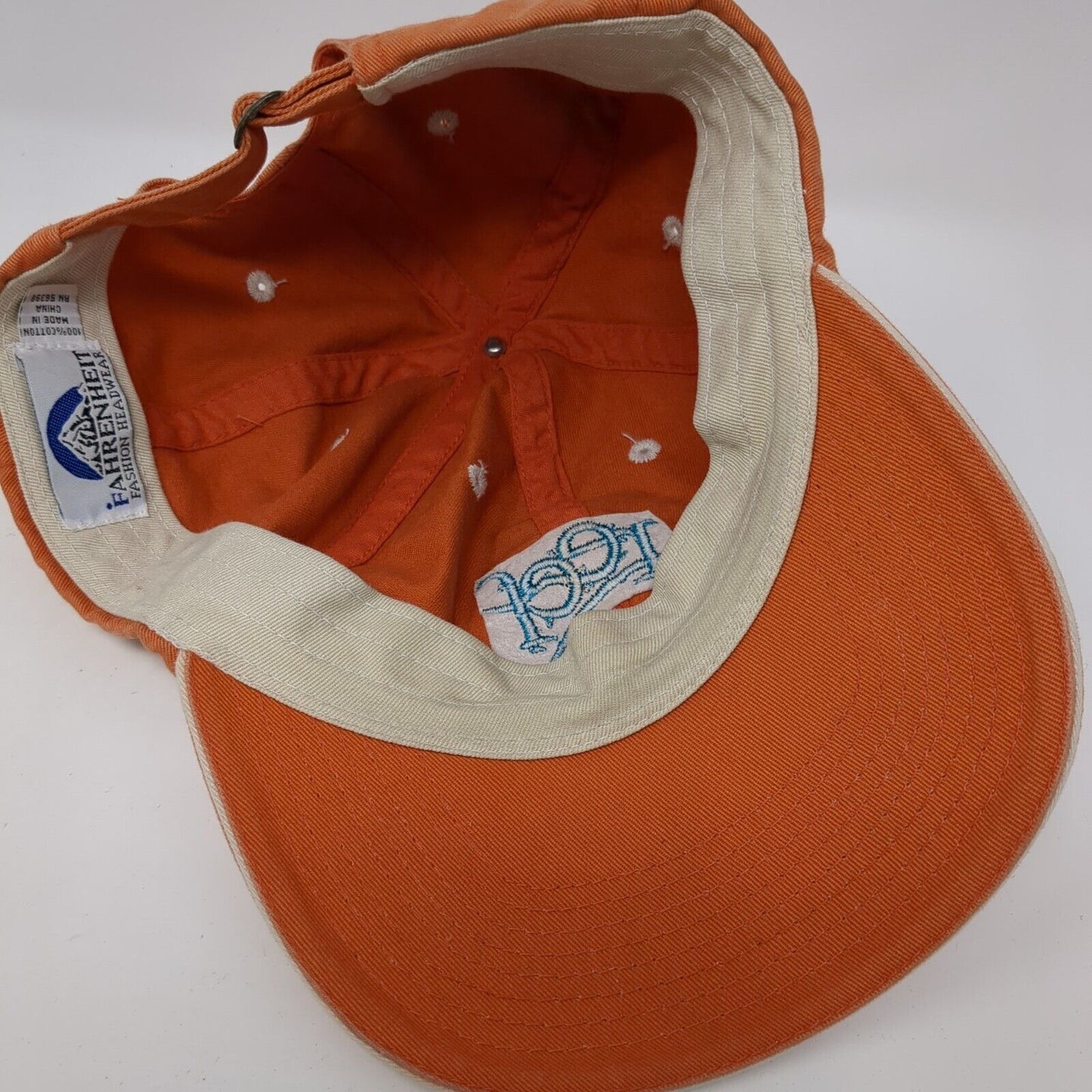 Reef Slideback Hat Orange One Size Adjustable Embroidered Fahrenheit