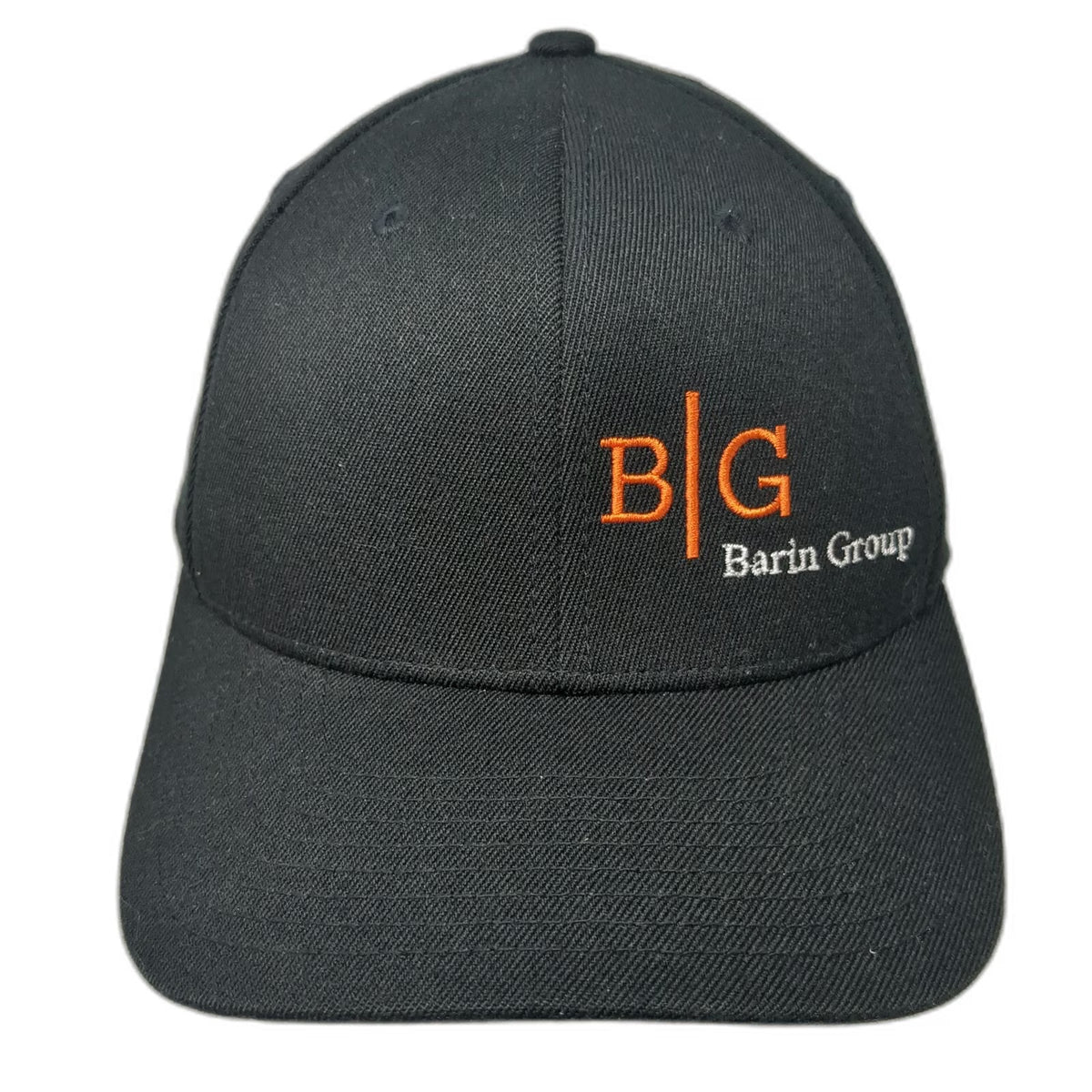 Richardson Baseball Cap Black M Barin Group Flexfit Pro 585 Stretch Fit Hat