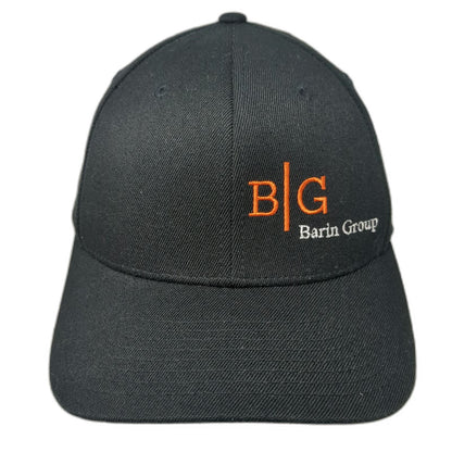 Richardson Baseball Cap Black M Barin Group Flexfit Pro 585 Stretch Fit Hat