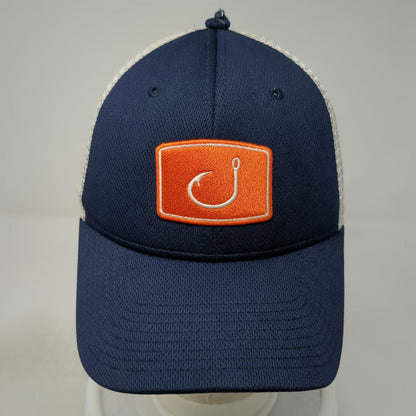 AVID Trucker Hat Blue One Size Fishing Hook Patch Mesh Snapback Fishing Sport