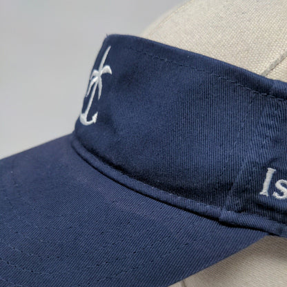 Island Time Strapback Sun Visor Hat Blue OSFM Adjustable Embroidered Otto Cotton