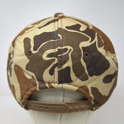 Dorfman Pacific 5 Panel Hat Beige Brown Green Camo One Size Ducks Unlimited 1986