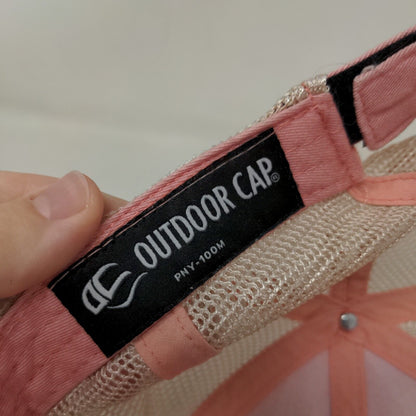 Outdoor Cap Strapback Mesh Back Trucker Hat Pink Adult Ponytail