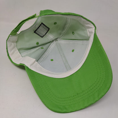 Pure Leaf Strapback Hat Green One Size Embroidered Adjustable 6 Panel