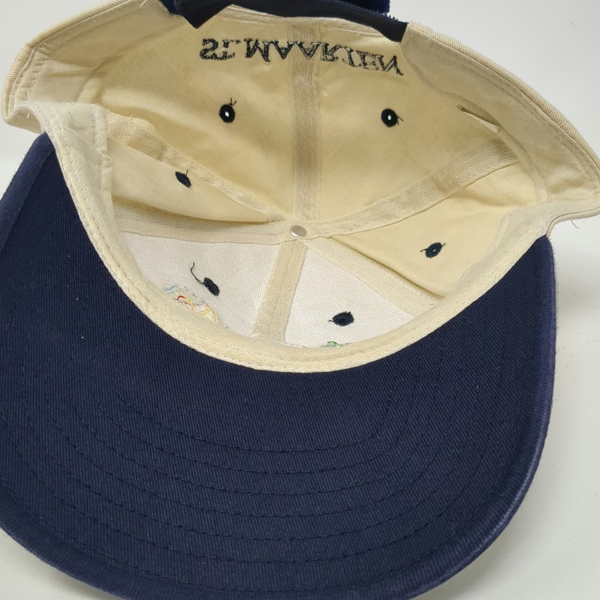 Beige OSFM Baseball Cap Hat St Maarten Martin Scuba Sailboat Palm Tree Strapback