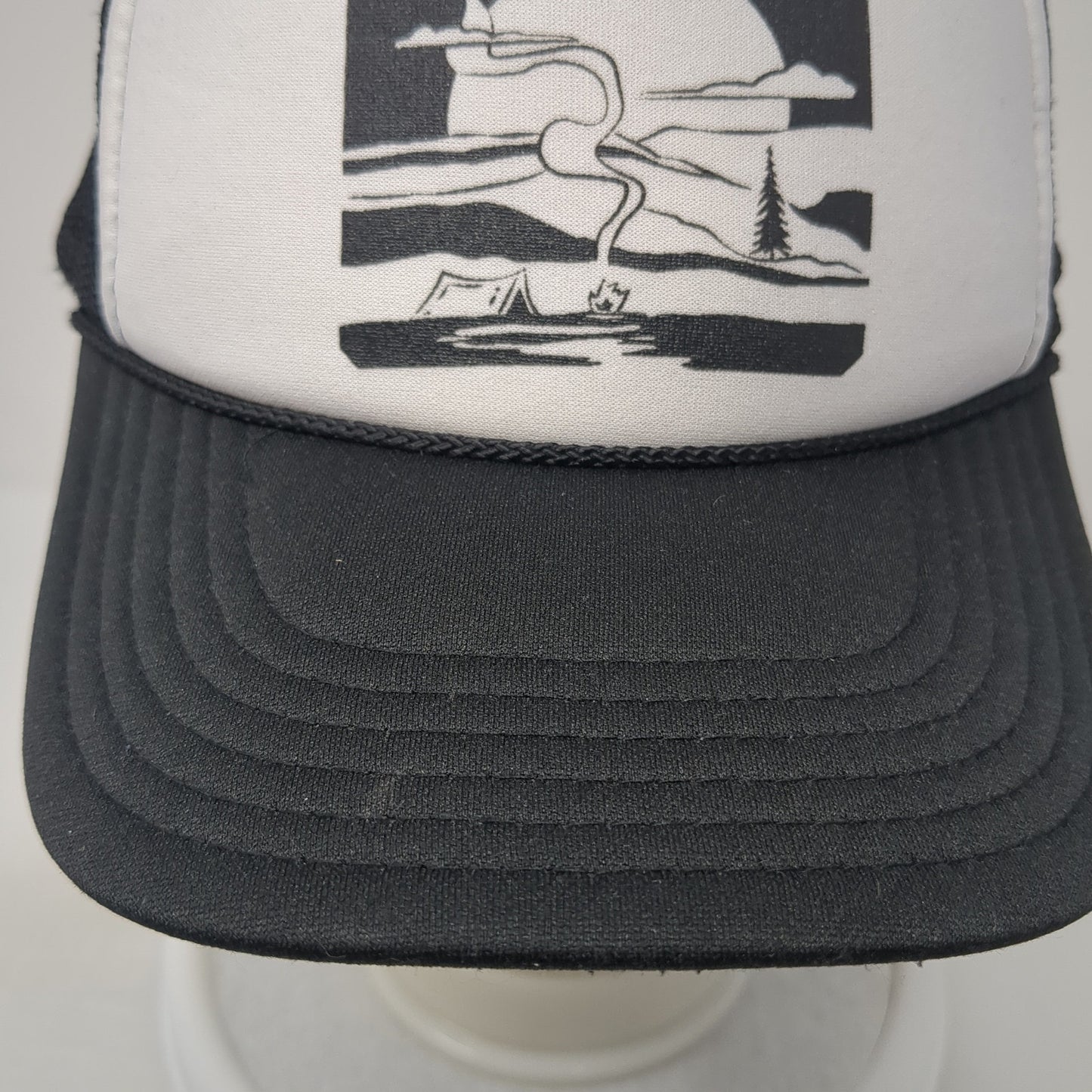 Unbranded Snapback Trucker Hat Black One Size Adjustable Mesh Back 6 Panel