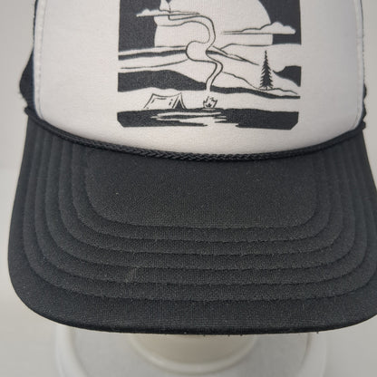 Unbranded Snapback Trucker Hat Black One Size Adjustable Mesh Back 6 Panel