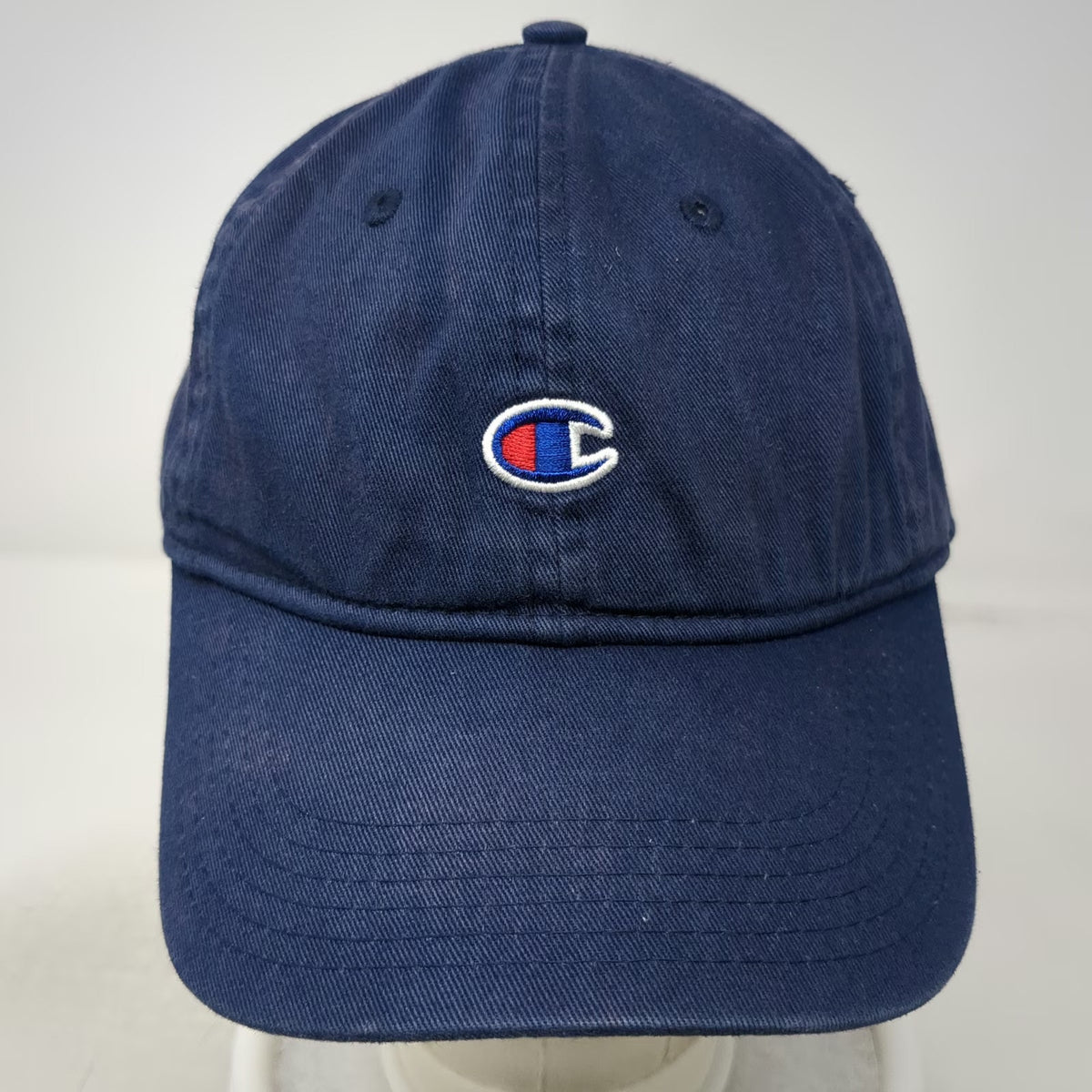 Champion Baseball Cap Blue White Red One Size Cotton Slideback Embroidered Hat