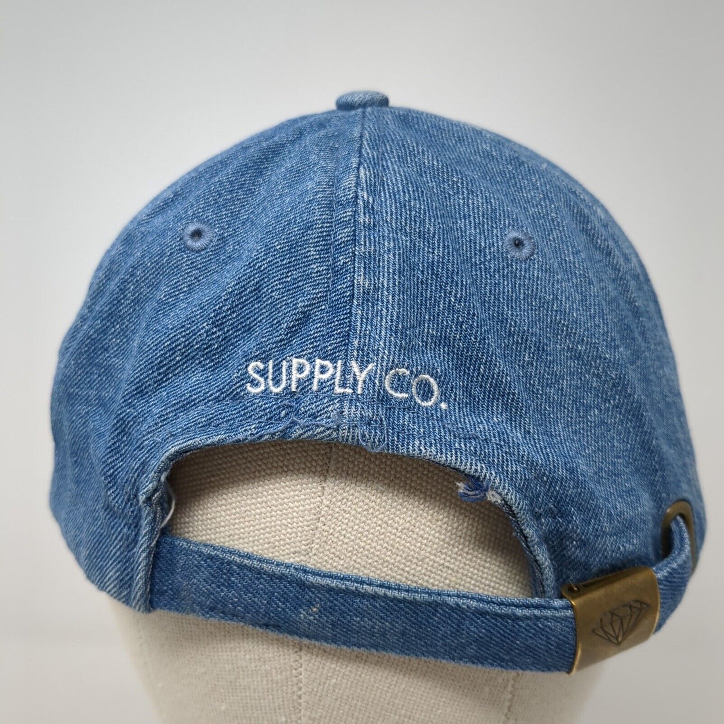 Diamond Supply Co Slideback Hat Blue One Size Adjustable Denim 6 Panel