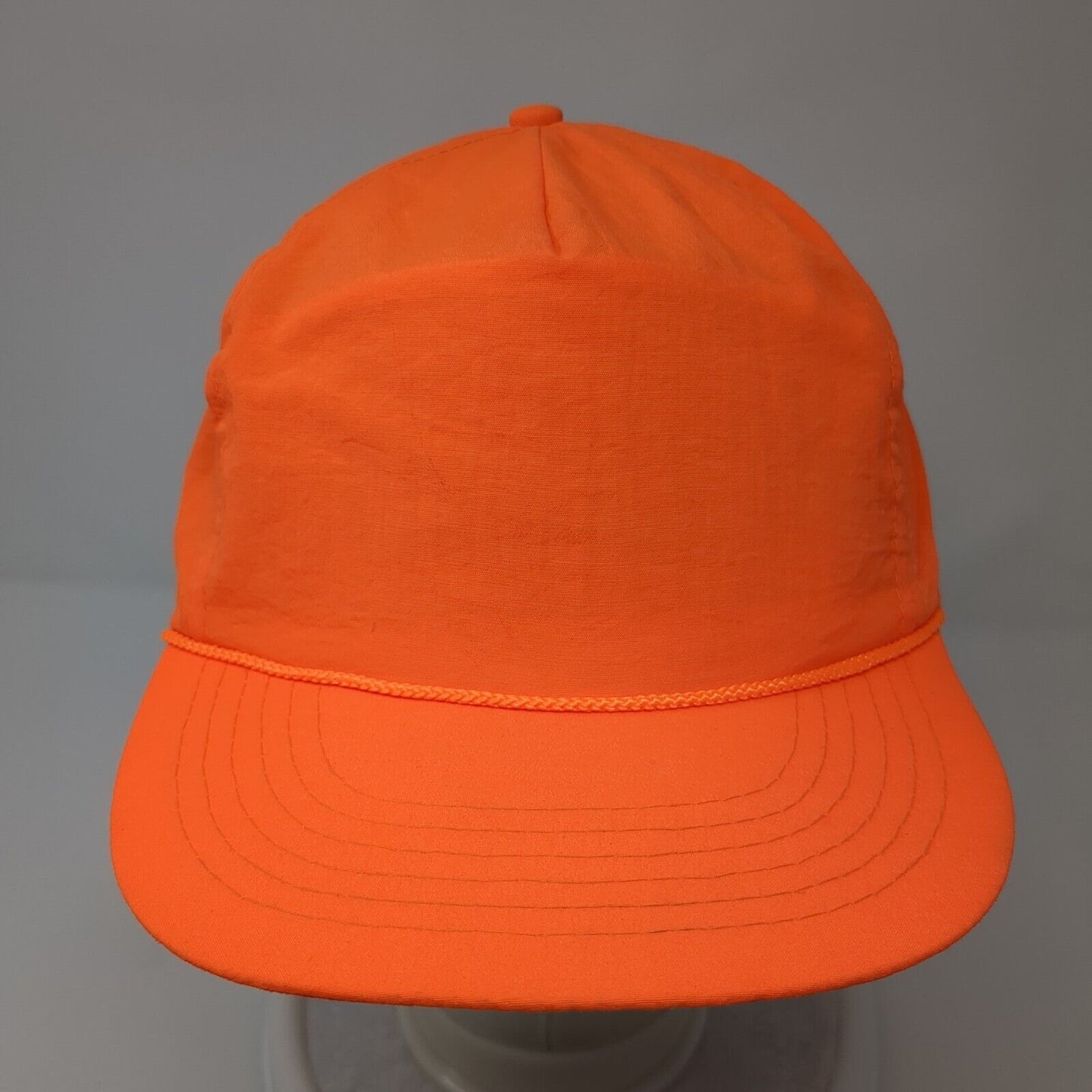 Unbranded Snapback Hat Orange One Size Adjustable 6 Panel Blank Rope