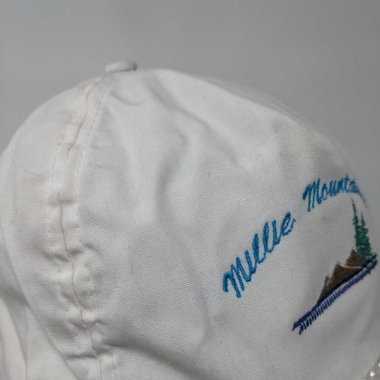 Millie Mountaineer Strapback Rope Hat White OSFA Adjustable Embroidered