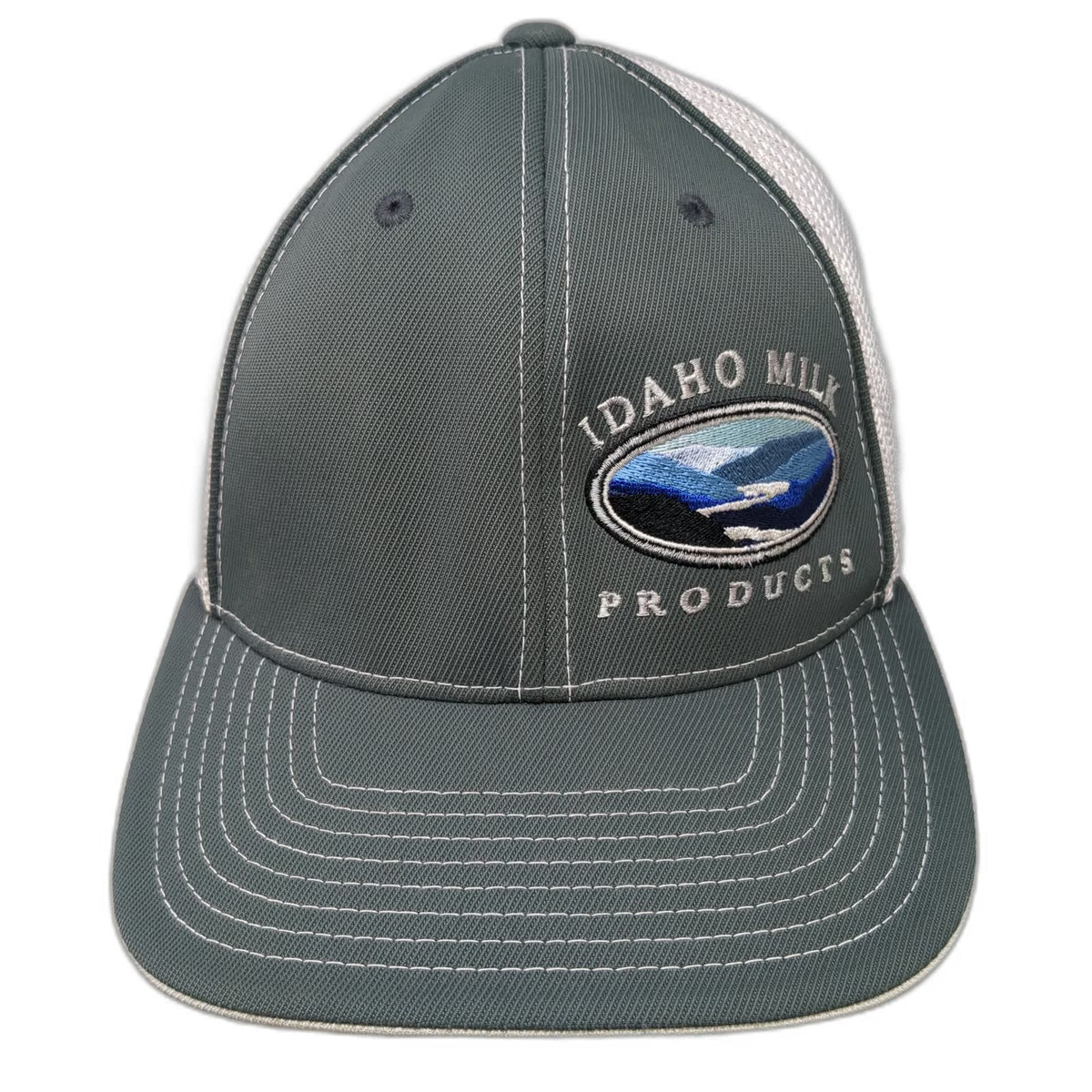 Pacific Headwear Baseball Cap Gray XL Idaho Milk Products Maintenance Fitted Hat