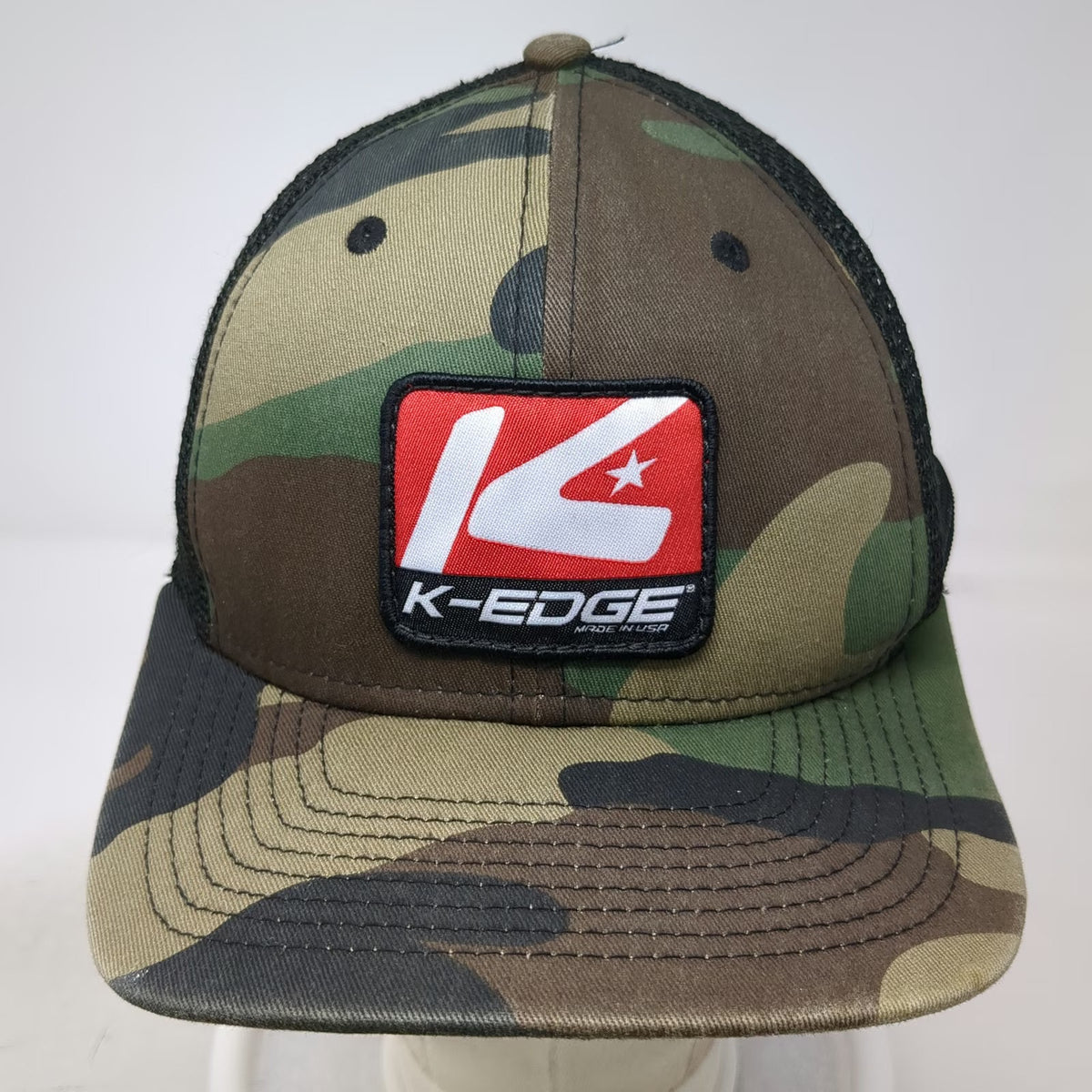 New Era Trucker Hat Green One Size K-Edge Mesh Snapback 9FIFTY Logo Patch USA