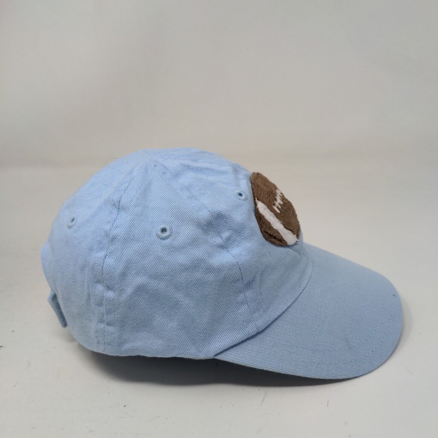 Football Infant Strapback Hat Blue One Size Adjustbale Embroidered Holes 6 Panel