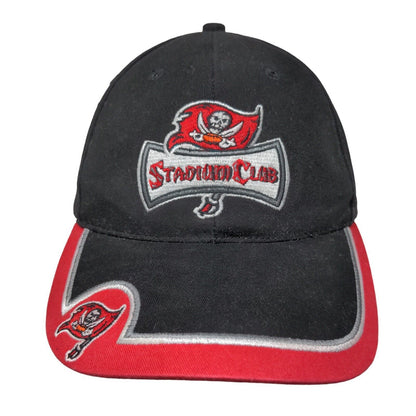Tampa Bay Buccaneers Strapback Hat Black Red Stadium Club Logo NFL Embroidered