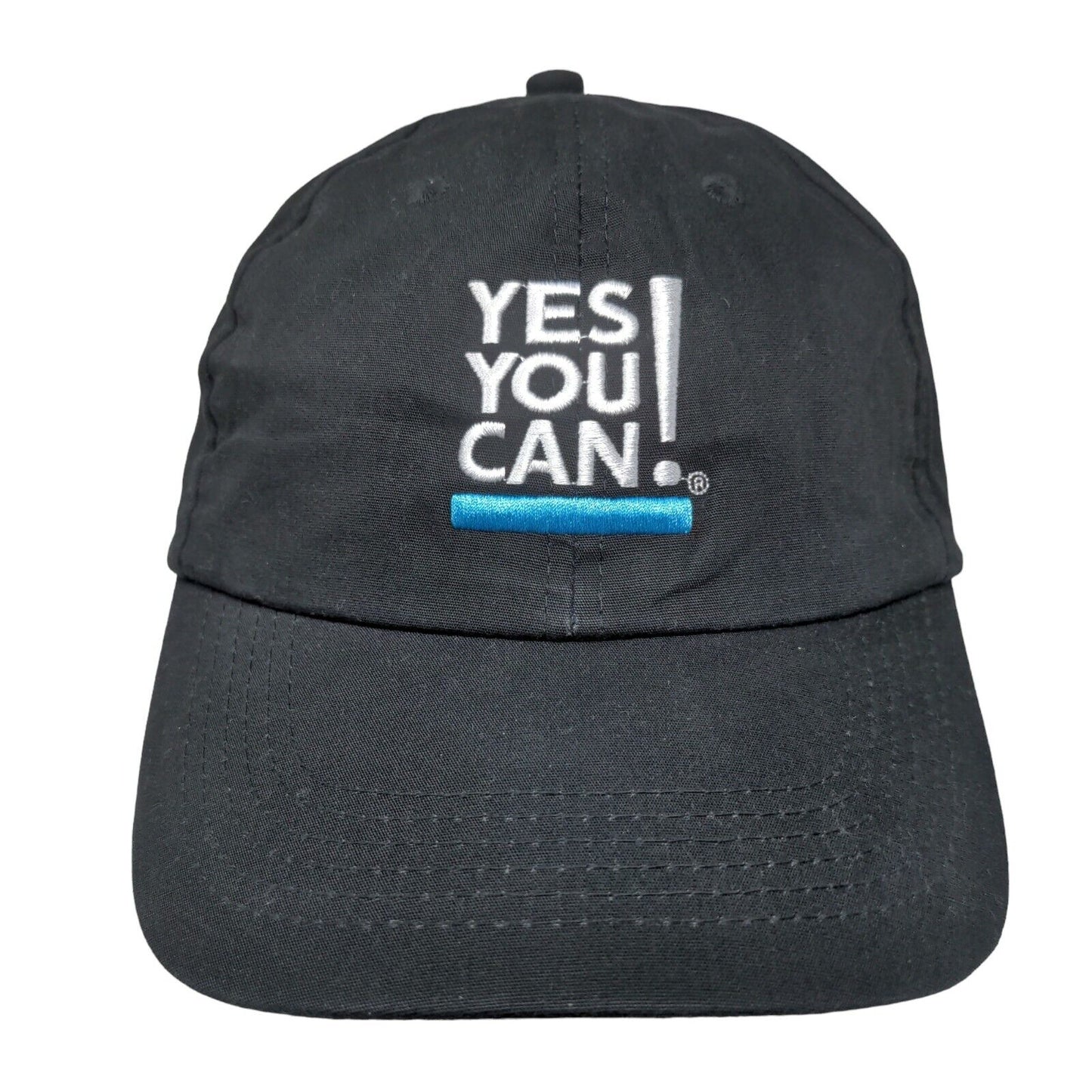 Yes You Can Strapback Hat Black One Size Adjustable Embroidered 6 Panel