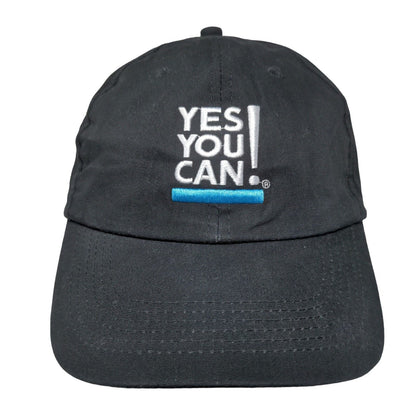 Yes You Can Strapback Hat Black One Size Adjustable Embroidered 6 Panel