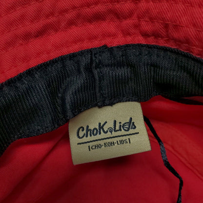 ChoKoLids Bucket Hat Red One Size Solid Blank Vent Holes Cotton