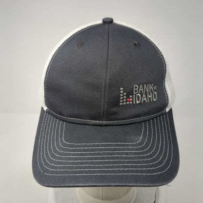 Bank Of Idaho Snapback Trucker Hat Gray OS Adjustable Mesh Back Port Authority