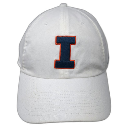 Nike Illinois Fighting Illini NCAA White One Size Cap Dri-Fit Slideback Hat Logo