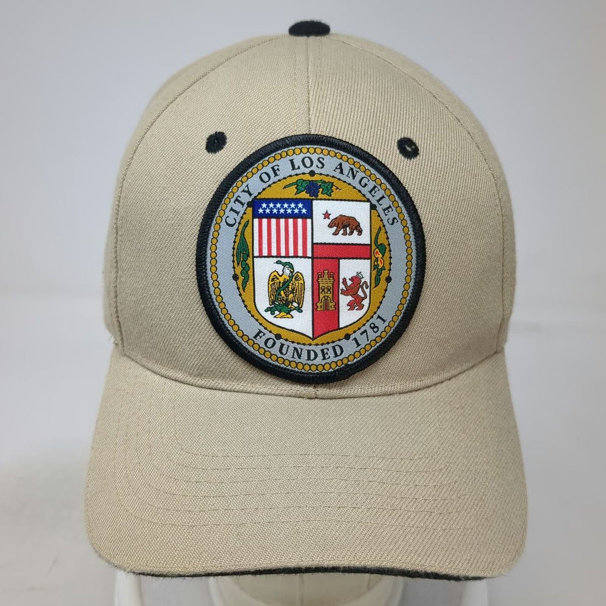 Baseball Cap Beige One Size Los Angeles City Seal Strapback Hat Sandwich Bill