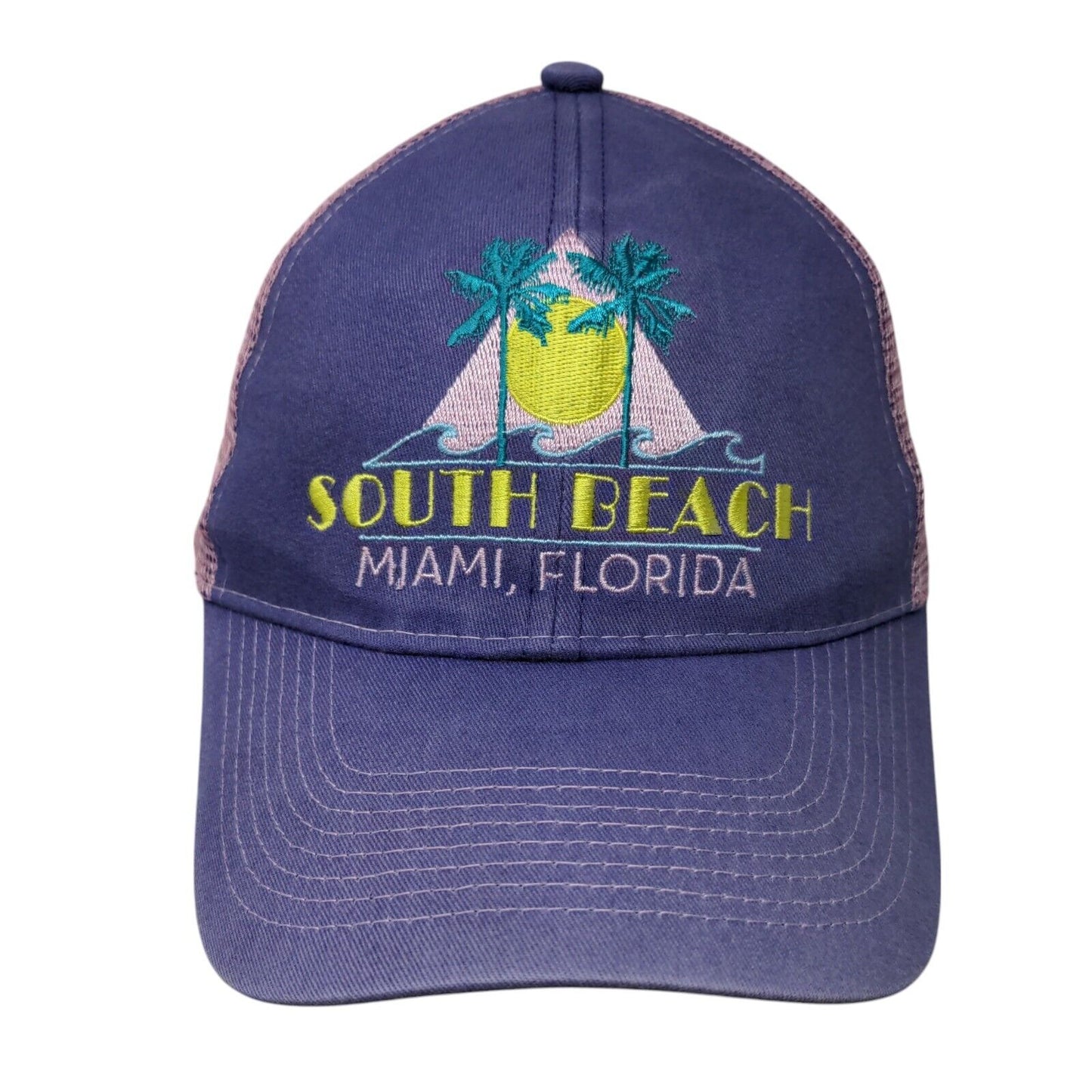 South Beach Miami Florida Strapback Trucker Hat Multi One Size Mesh Back
