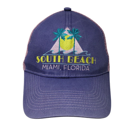 South Beach Miami Florida Strapback Trucker Hat Multi One Size Mesh Back